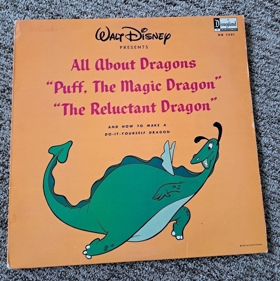 Disneyland Other - Walt Disney All About Dragons Puff Magic Vintage Vinyl Record Collectible Used